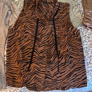 WHBM- Size Large Blouse, brown and black